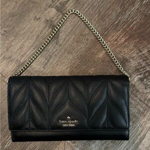 Black Kate Spade WOC/Clutch with gold hardware